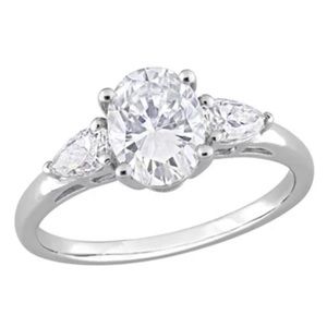 QVC Moissanite 1.45ct  3 stone silver ring size 7